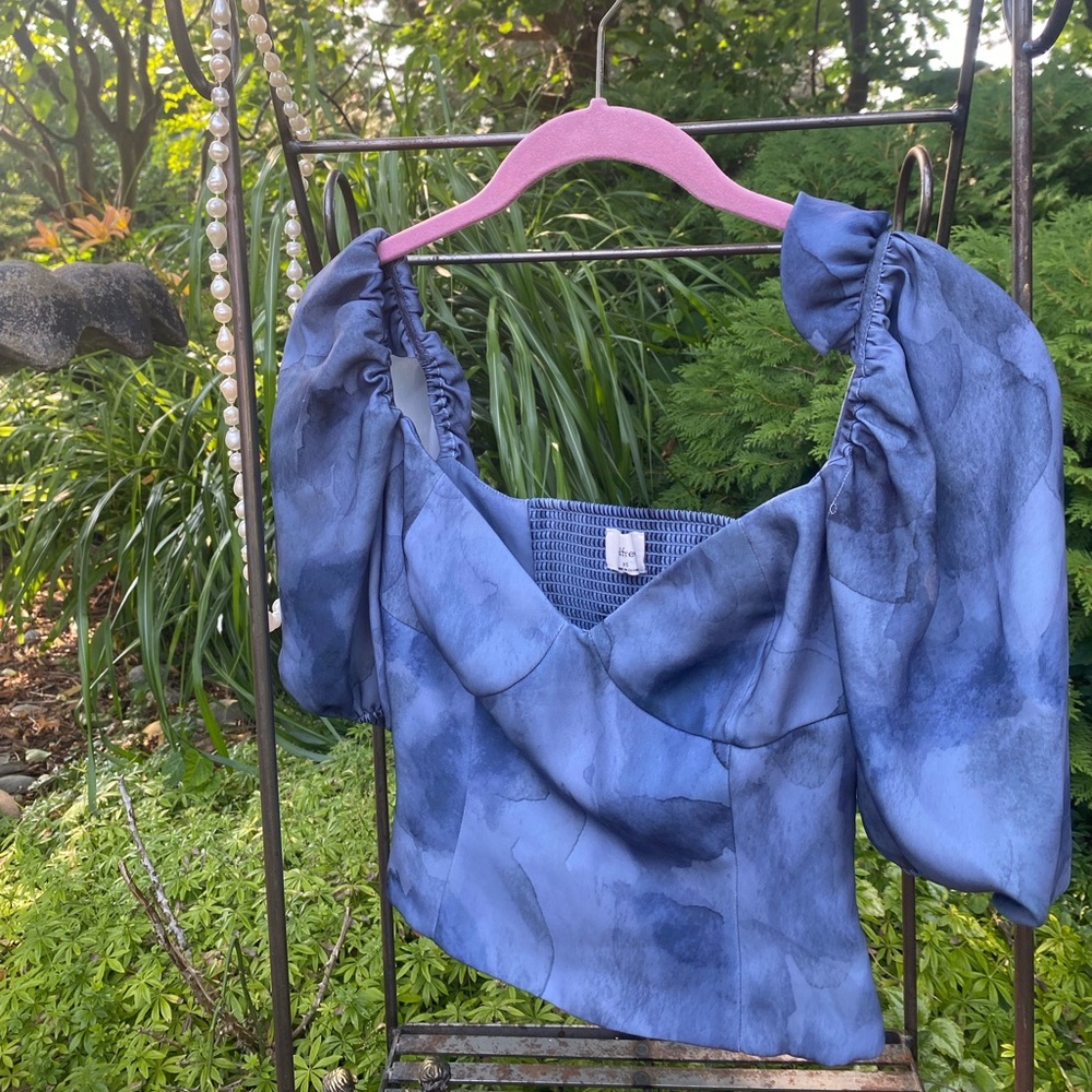 Wilfred Blue Puff Sleeve Blouse